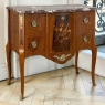 Antique French Louis XVI Marquetry Rouge Marble Top Commode