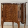 Antique French Louis XVI Marquetry Rouge Marble Top Commode