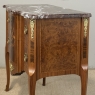 Antique French Louis XVI Marquetry Rouge Marble Top Commode