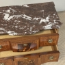 Antique French Louis XVI Marquetry Rouge Marble Top Commode