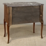 Antique French Louis XVI Marquetry Rouge Marble Top Commode