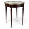 19th Century French Louis XVI Mahogany Marble Top Bouillotte Table
