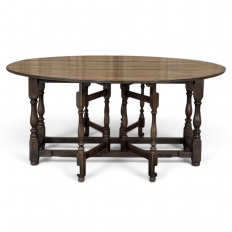 Early 19th Century Antique English Oak Gateleg Dining Table