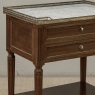 French Louis XVI Mahogany Carrara Marble Top End Table