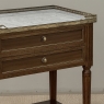 French Louis XVI Mahogany Carrara Marble Top End Table