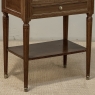 French Louis XVI Mahogany Carrara Marble Top End Table