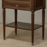 French Louis XVI Mahogany Carrara Marble Top End Table