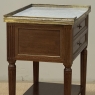 French Louis XVI Mahogany Carrara Marble Top End Table