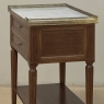 French Louis XVI Mahogany Carrara Marble Top End Table