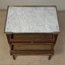 French Louis XVI Mahogany Carrara Marble Top End Table