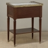 French Louis XVI Mahogany Carrara Marble Top End Table