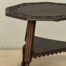 Antique English Nine Sided Carved Oak Spool Leg Occasional Table