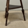Antique English Nine Sided Carved Oak Spool Leg Occasional Table
