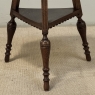 Antique English Nine Sided Carved Oak Spool Leg Occasional Table