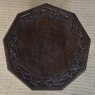 Antique English Nine Sided Carved Oak Spool Leg Occasional Table