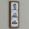 Framed Set of Three 18th Century Dutch Delft Blue and White Tiles