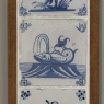Framed Set of Three 18th Century Dutch Delft Blue and White Tiles