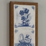 Framed Set of Three 18th Century Dutch Delft Blue and White Tiles