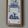 Framed Set of Three 18th Century Dutch Delft Blue and White Tiles