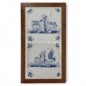 Framed Pair of 18th Century Dutch Delft Blue and White Tiles