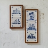 Framed Pair of 18th Century Dutch Delft Blue and White Tiles