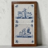 Framed Pair of 18th Century Dutch Delft Blue and White Tiles