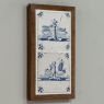 Framed Pair of 18th Century Dutch Delft Blue and White Tiles