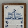 Framed Pair of 18th Century Dutch Delft Blue and White Tiles