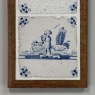 Framed Pair of 18th Century Dutch Delft Blue and White Tiles