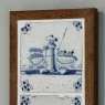 Framed Pair of 18th Century Dutch Delft Blue and White Tiles