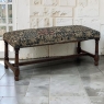 Antique Renaissance Revival Floral Needlepoint Tapestry Bench