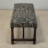 Antique Renaissance Revival Floral Needlepoint Tapestry Bench