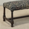 Antique Renaissance Revival Floral Needlepoint Tapestry Bench
