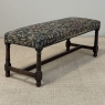 Antique Renaissance Revival Floral Needlepoint Tapestry Bench