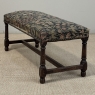 Antique Renaissance Revival Floral Needlepoint Tapestry Bench