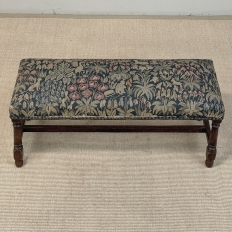 Antique Renaissance Revival Floral Needlepoint Tapestry Bench
