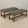 Antique Renaissance Revival Floral Needlepoint Tapestry Bench