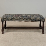 Antique Renaissance Revival Floral Needlepoint Tapestry Bench