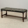 Antique Renaissance Revival Floral Needlepoint Tapestry Bench