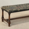 Antique Renaissance Revival Floral Needlepoint Tapestry Bench