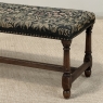 Antique Renaissance Revival Floral Needlepoint Tapestry Bench