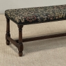 Antique Renaissance Revival Floral Needlepoint Tapestry Bench