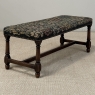 Antique Renaissance Revival Floral Needlepoint Tapestry Bench