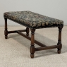 Antique Renaissance Revival Floral Needlepoint Tapestry Bench