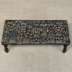 Antique Renaissance Revival Floral Needlepoint Tapestry Bench