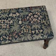 Antique Renaissance Revival Floral Needlepoint Tapestry Bench