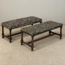 Antique Renaissance Revival Floral Needlepoint Tapestry Bench