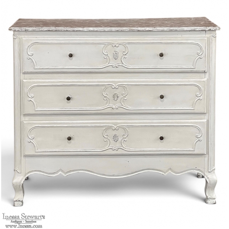 Antique Country French Painted Commode ~ Chest of Drawers