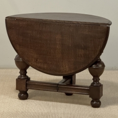 19th Century English Oak Gateleg Drop Leaf Occasional Table