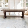 18th Century English Oak Trestle Dining Table with Turned Supports